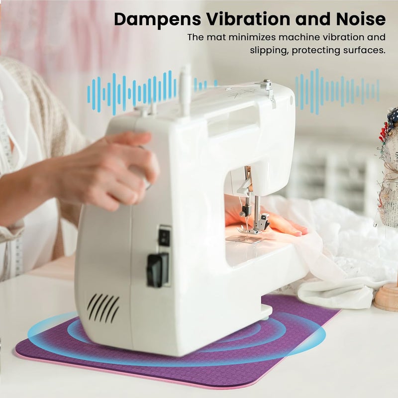 Udefineit 3PCS Sewing Machine Muffling Mats Set, 15 x 20in,14 x 9in,14 x 11in Sewing Machine Mats Reduce Vibration, Anti-Slip Rubber Sewings Pedal Pads, Christmas Sewers Present, Purple - Image 5